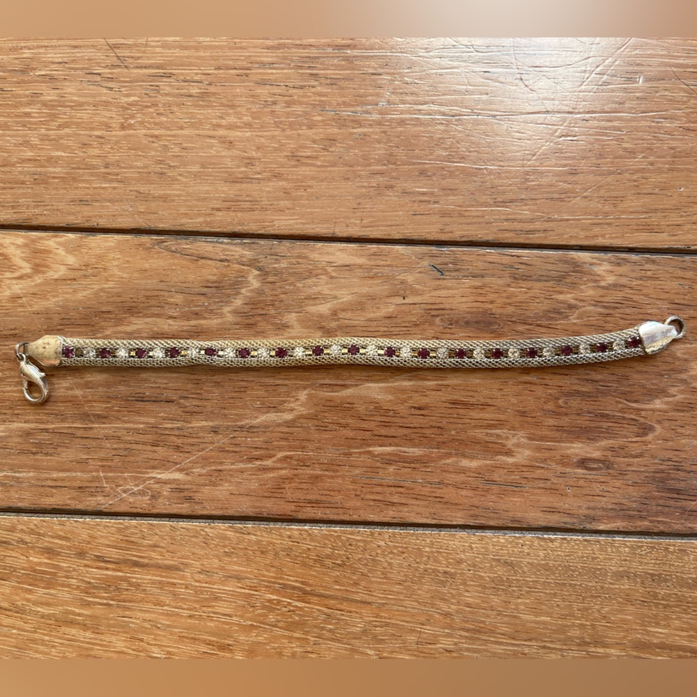 Costume Gold with Ruby and Diamonds Bracelet